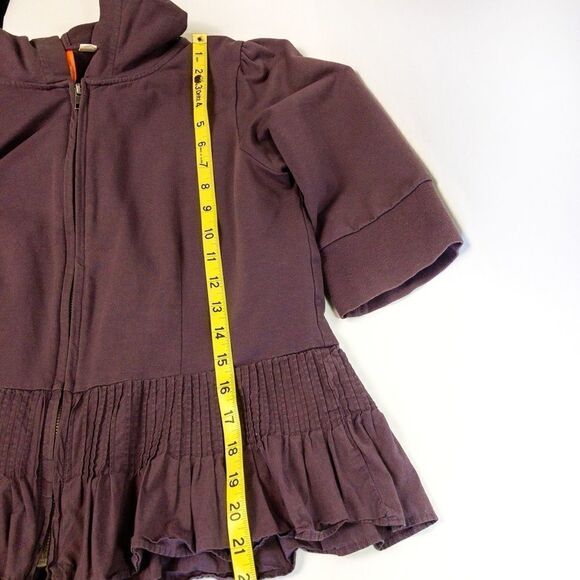 Purple Cropped Front Zip Jacket Top Sz L - Picture 9 of 11